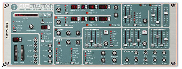 The SubTractor bass patch, after not many knob tweaks: it's subby, but it cuts through a mix.