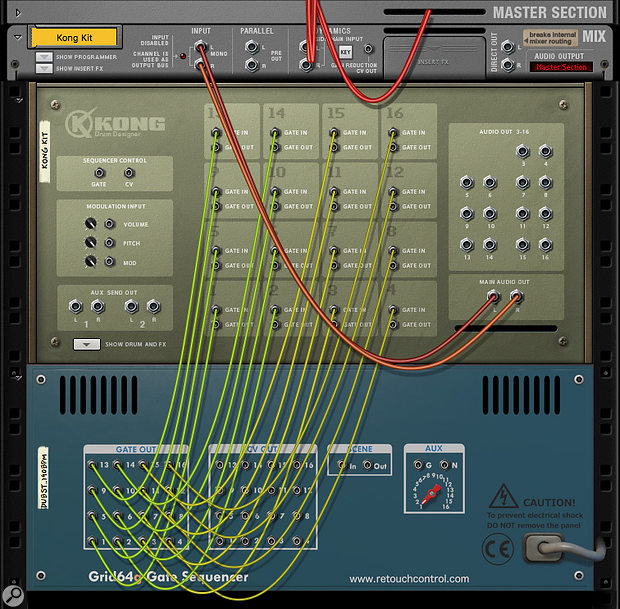 Screen 1: Wiring Kong to Grid64g — make sure you save this so you only have to do it once!