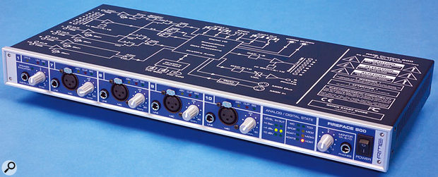 The RME Fireface 800 has an updatable Field Programmable Gate Array (or FGPA) chip at its heart, like the recent MADI-enabled Hammerfall card.