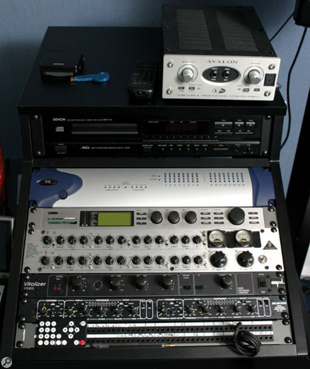 Allan's studio is also Pro Tools-based, with further outboard gear including Avalon DI box, TC Electronic Reverb 4000, Behringer Tube Ultra Q equaliser, SPL Vitalizer enhancer and Drawmer DS231 dynamics.