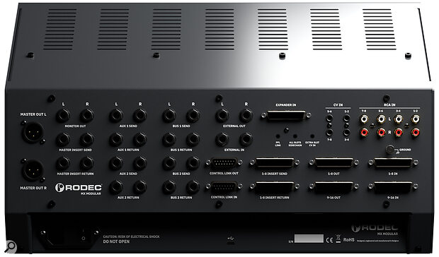 Another departure from most studio consoles is the support for turntables on the RCA inputs (a suitable module must be installed) and, for future planned modules, control voltages.