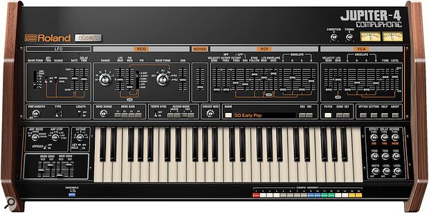 Roland Jupiter-4 software synthesizer's GUI