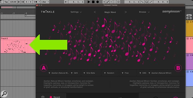 Sampleson Twinkle generative melody musical phrase plug-in virtual instrument