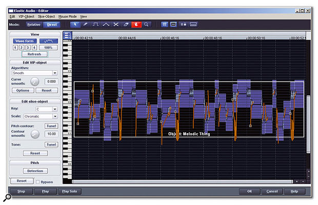 The Elastic Audio editor offers real-time pitch-shifting, with the option of Auto-Tune-style pitch detection.