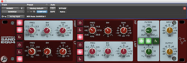 Sand’s EQ and filter section is also available as a  separate plug-in. 