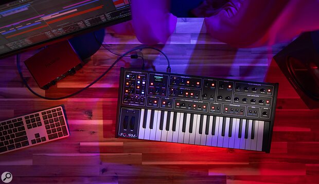 Sequential Fourm analogue four-voice polysynth polyphonic aftertouch