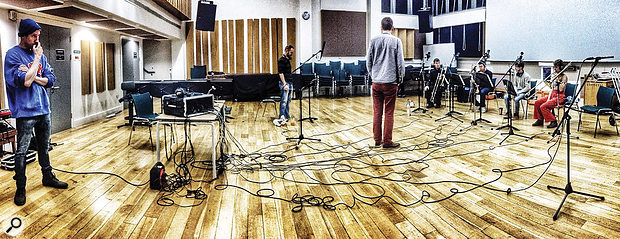 The recital hall of Anglia Ruskin University, Cambridge: the large space allowed more mic choice and placement options than Neil’s studio.