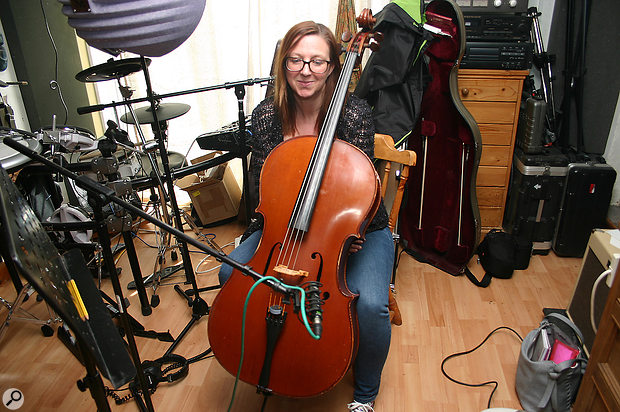 Rebecca plays cello overdubs, which were captured in Paul's studio using a Lewitt LCT-140 Air mic.