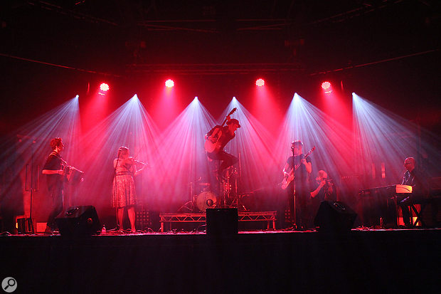 Glymjack, going for a dramatic ending to their 'show' — a crowd‑free gig recorded at The Junction in Cambridge. 