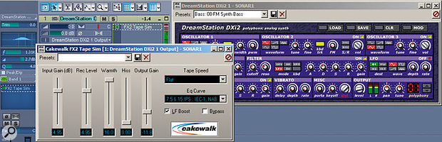 One way to get some really tough, growling bass sounds out of the Dreamstation is to follow it with the FX2 Tape Sim processor.