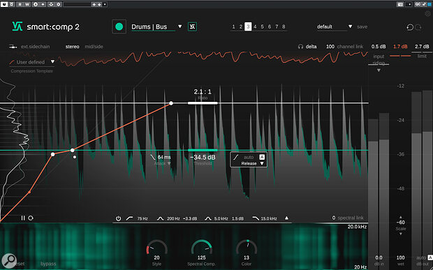 Smart:Comp 2 has some of the most useful visual feedback of any compressor plug‑in currently available.