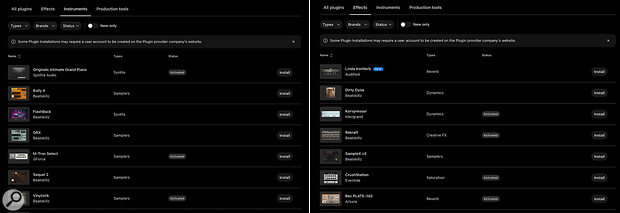SOS For Artists tags both effect and instrument plug‑ins by category — this can help find suitable options when you want to prepare a restricted ‘tool palette’ for a new project, as described in the main text.