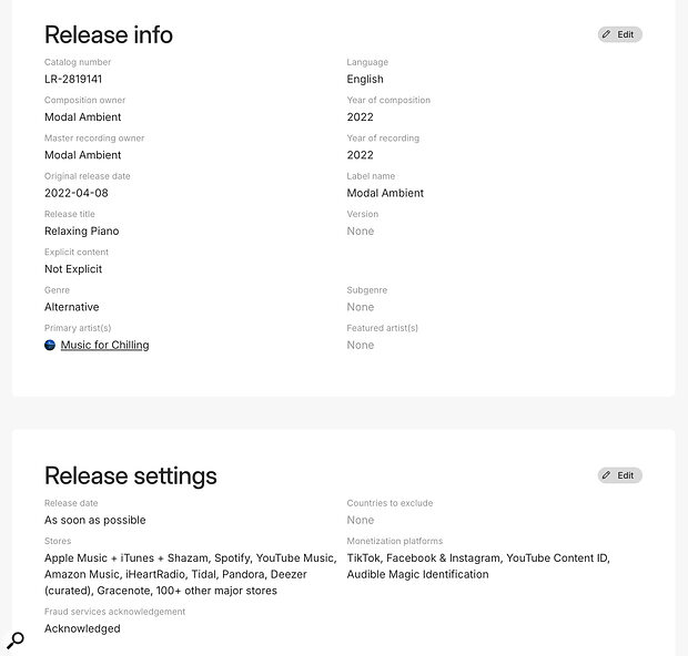 A final summary page allows you to check that everything’s correct before you commit it to distribution.