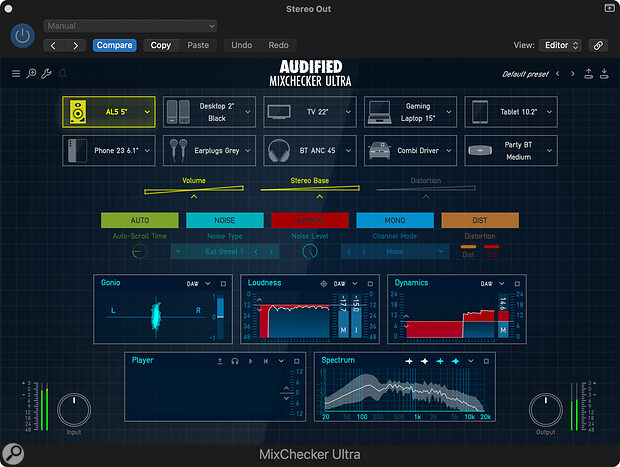 Audified’s MixChecker Ultra: a handy tool for checking mix translation, especially if you’re working on headphones.