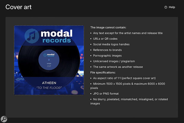 Your artwork is important — but be sure to acquaint yourself with the dimensions and other rules before trying to upload it.