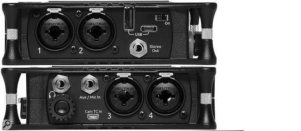 The four high-quality Kashmir mic preamps are accessed via XLRs on the side panels of the MixPre-6.