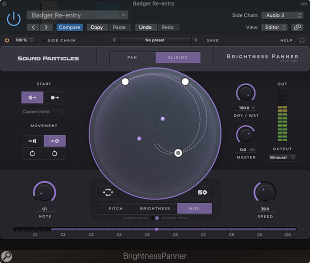 The Sliding mode, in which panning pauses at its current position when there’s no trigger signal.