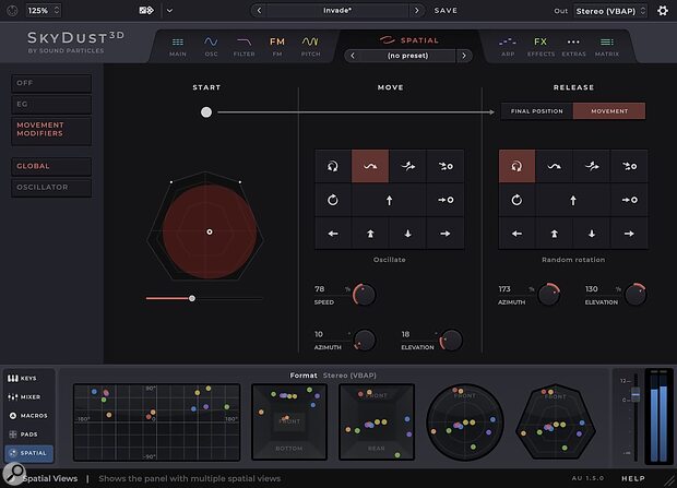 Sound Particles SkyDust 3D 1.5 spatial immersive audio software synthesizer