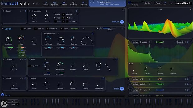 Sound Radix Radical1 Solo free additive software monosynth