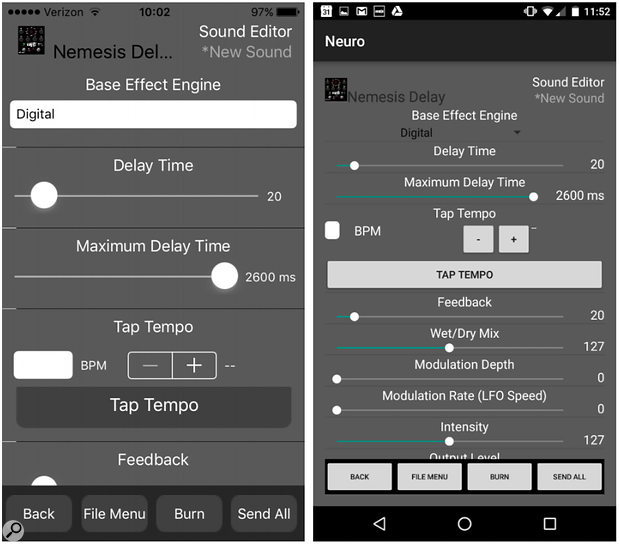 The Neuro app for iOS/Android allows much deeper editing and control than is available via the physical pedal.