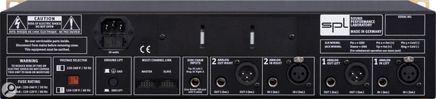 SPL Culture stereo compressor rear panel.