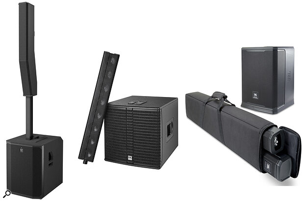 Left to right: Electro-Voice Evolve 90, HK Audio Elements, JBL PRX One.