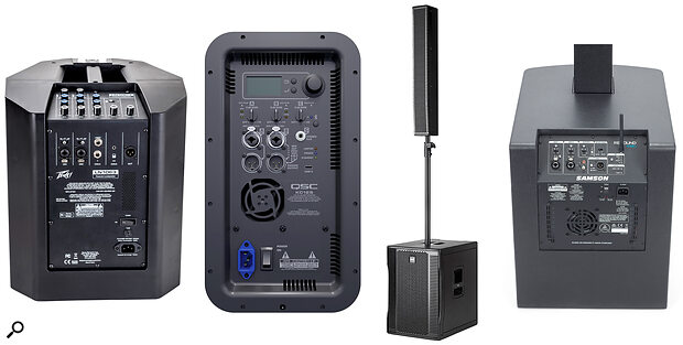 Left to right: Peavey LN 1063, QSC KC12, RCF Evox 12, Samson Resound VX8.1.