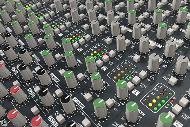 SSL Origin Evo large-format in-line analogue console E Series Dynamics