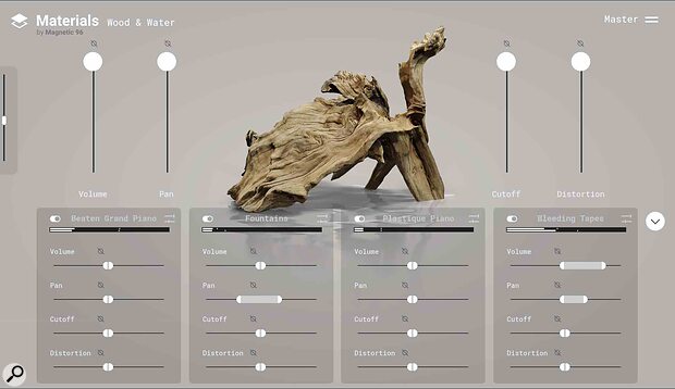 Steinberg Materials: Wood & Water HALion software instrument GUI