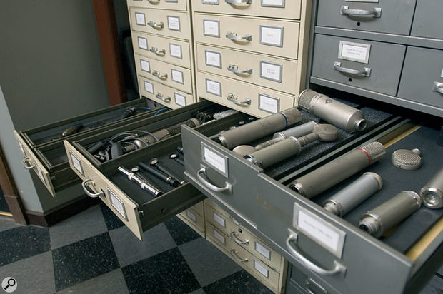 Electrical Audio's well-stocked mic locker.