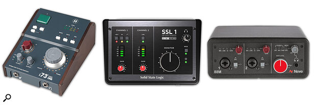 Left to right: Heritage Audio i73, SSL 1, Neve 88M.