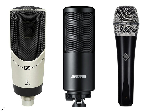 Left to right: Sennheiser MK 4, Shure SM4, Telefunken M80.