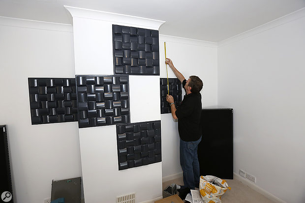 The studio’s rear wall was decorated with six Sound Momentum diffusor panels.