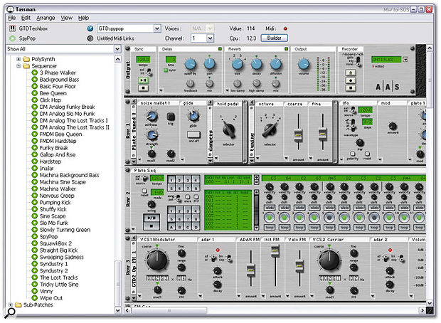 With a large new library of Performances and a new Output section (on the topmost row), Tassman v4.0 is far more capable than ever before.