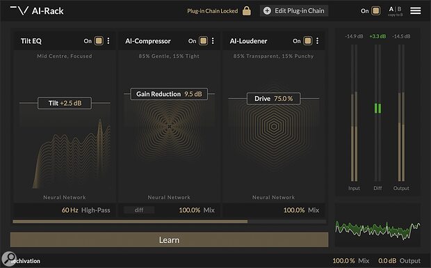 Techivation AI-Rack assistive channel strip plug-in