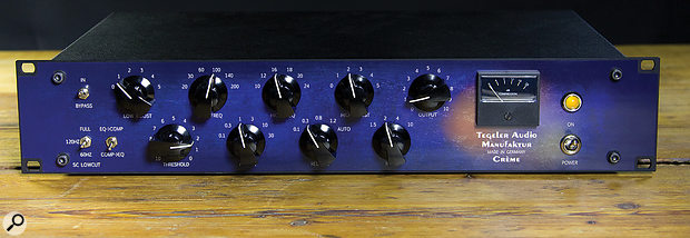 The intuitive controls include a toggle switch to place the EQ pre- or post-compressor.