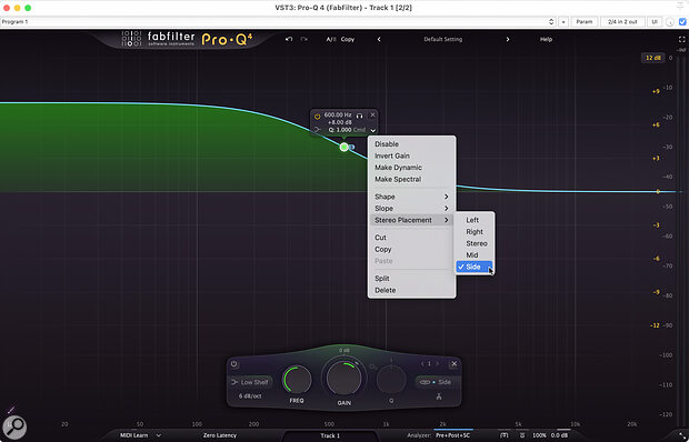 You can recreate the stereo shuffler effect in your DAW, either by putting an EQ between Mid‑Sides encoder and decoder, or by using an EQ plug‑in that allows you to process the Sides signal separately.