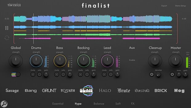 Tim Exile Finalist automatic mixing plug-in