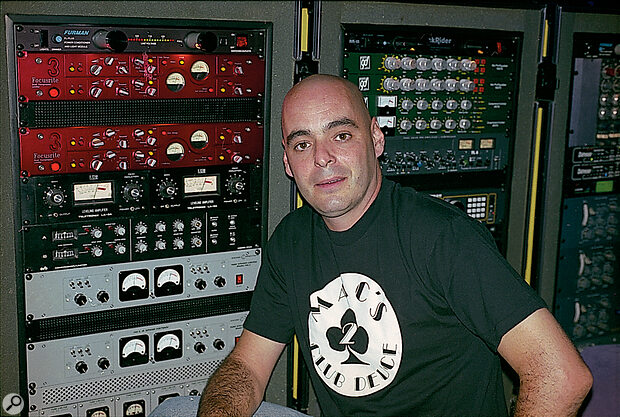 Tom Lord-Alge with part of his outboard rack.