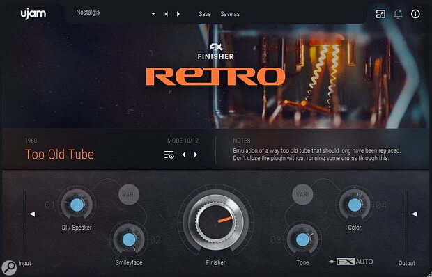 UJAM Retro Finisher vintage-inspired saturation modulation effects plug-in