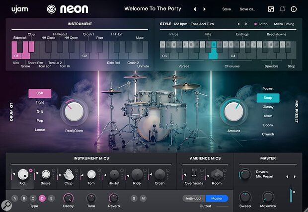 UJAM Virtual Drummer Neon disco pop hip-hop drum sample library