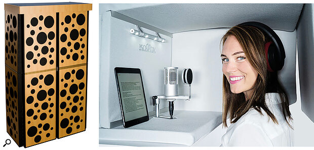 If you can’t build a permanent vocal booth in your studio, portable options are available, including the GIK PIB and the IsoVox portable vocal booth.