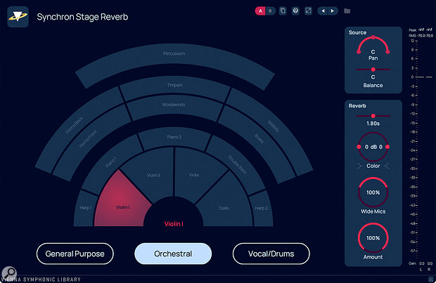 Screen 1: The default Orchestral preset offers the widest range of options.