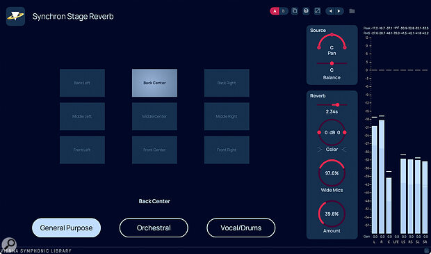 Screen 2: A 7.1 configuration of the General Purpose preset.