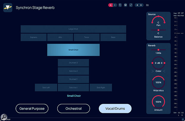 Screen 3: The Vocals/Drums preset works in the same way as the Orchestral one.