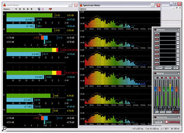 Both Wavelab's real-time analysis tools and Master Section offer support for multi-channel functionality.