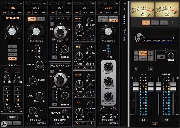 Waves Scheps Omni Channel 2 channel strip preamp compressor analogue saturation filter insert plug-in