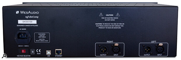 The ngTubeComp can connect to your computer for plug‑in control via a USB or Ethernet connection — the latter can be used with a router to provide a wireless connection.