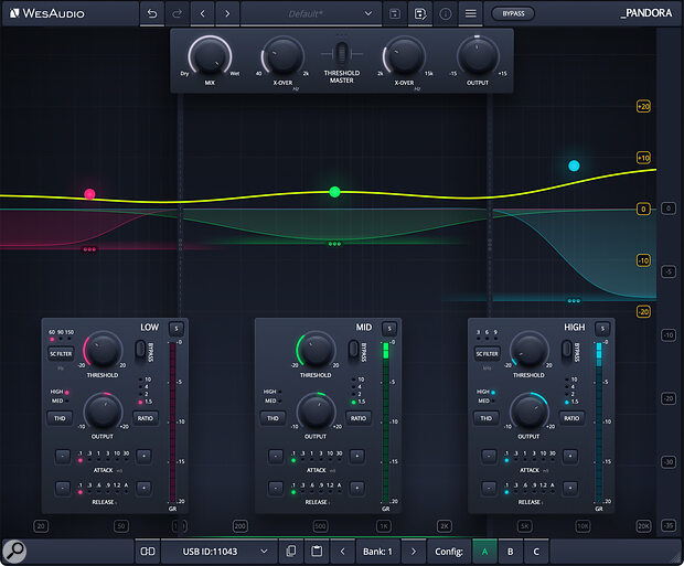Wes’ control plug‑ins no longer slavishly adhere to the hardware layout, and offer modern features such as node‑on‑curve adjustments, drag‑handles to set the crossover points, and direct selection of parameters that, on the hardware, you must scroll through to select...