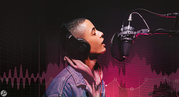 Why I Love... Imperfections photo of vocalist singing into studio mic.